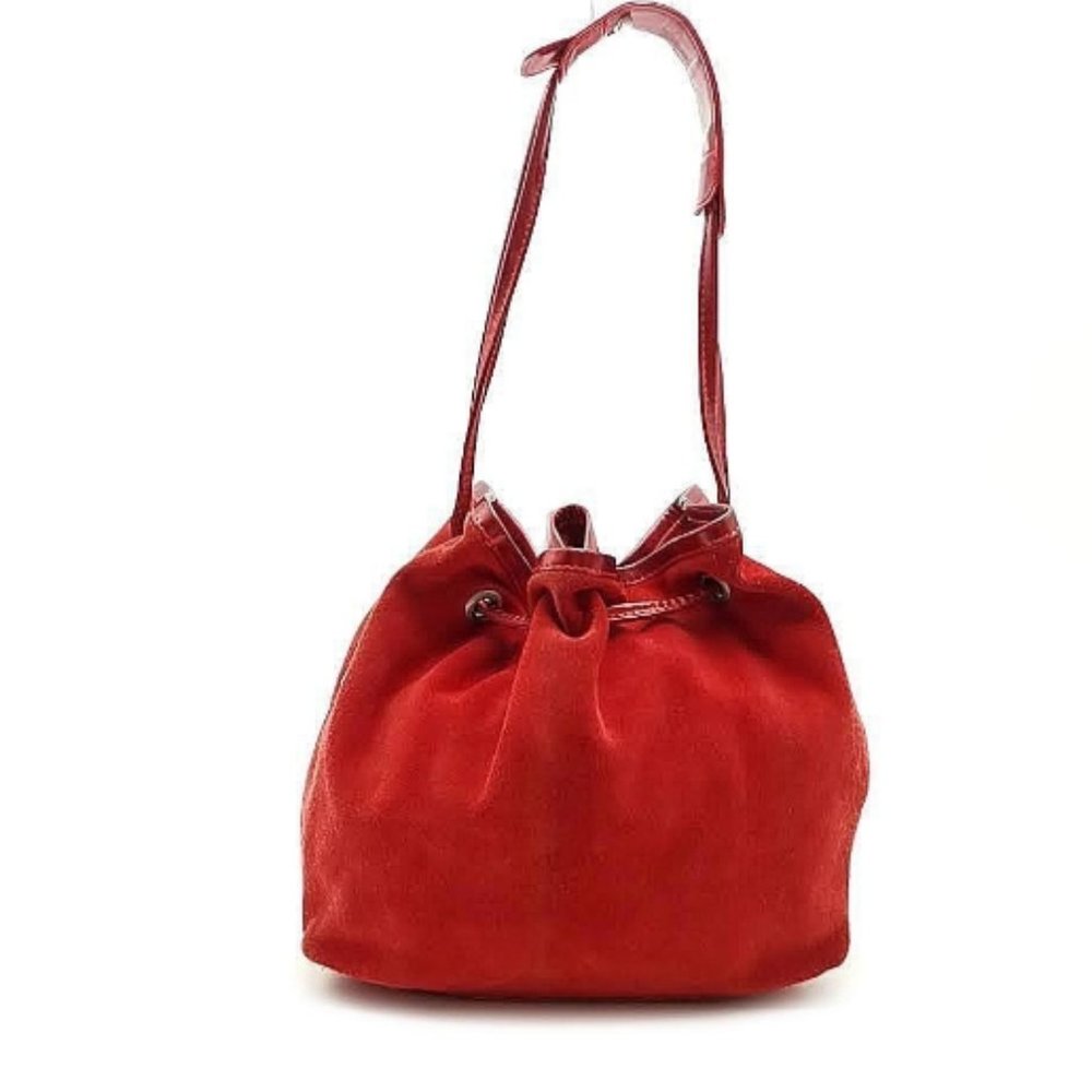 Suede Red Shoulder Bag - Picture 1 of 7
